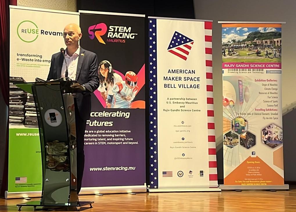 Jonathan Koehler, Public Affairs Officer, U.S. Embassy Port Louis at the Launch Ceremony.